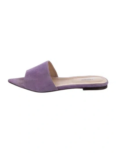 Pre-owned L'agence Suede Slides In Purple