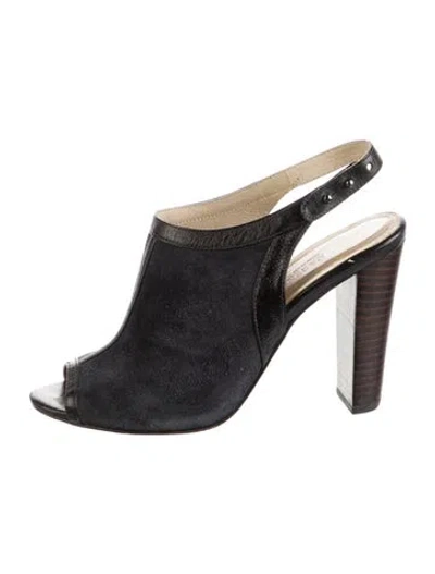 Pre-owned L'agence Suede Slingback Pumps In Black