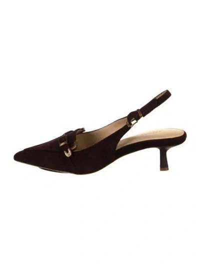Pre-owned L'agence Suede Slingback Pumps In Brown