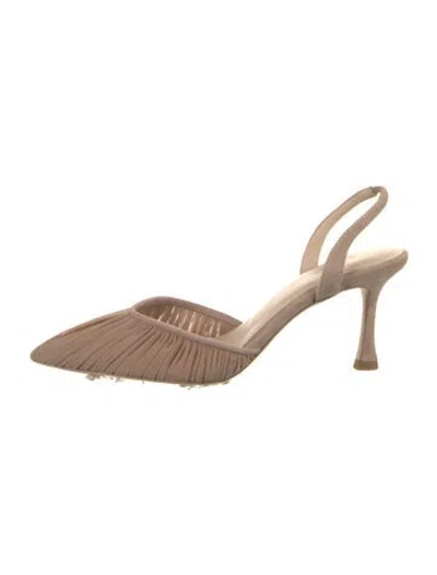 Pre-owned L'agence Suede Slingback Pumps In Neutrals