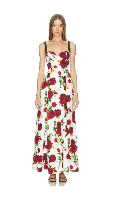 L'agence Sutton Sweetheart Neck Maxi Dress In White