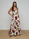 L'agence Sutton Sweetheart Neck Maxi Dress In Multi