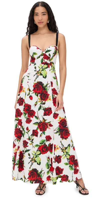 L'agence Sutton Sweetheart Neck Maxi Dress In White