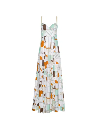 L'agence Sutton Geometric-print Maxi Dress In Multi