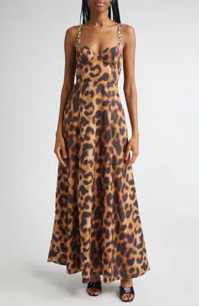 L'agence Sutton Strap Maxi Dress In Brown