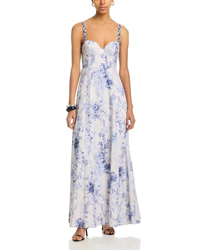 L'agence Sutton Strap Maxi Dress In Blue