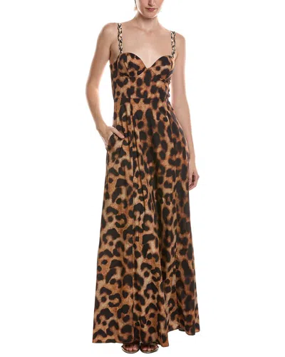 L'agence Sutton Strap Maxi Dress In Animal Print