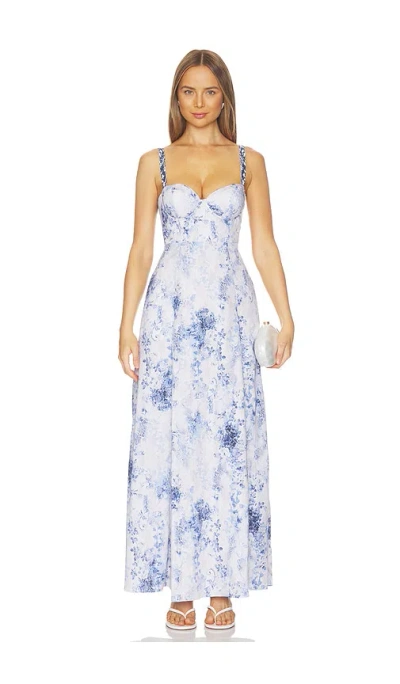 L'agence Sutton Strap Maxi Dress In Blue