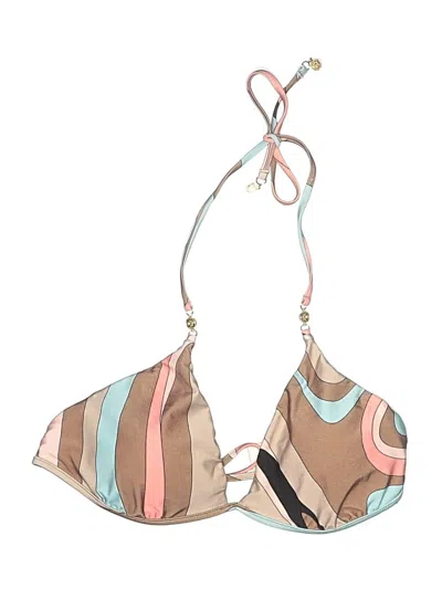 Pre-owned L'agence Swimsuit Top Brown Swimwear