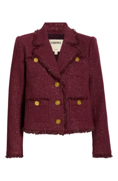 L'agence Sylvia Collared Jacket In Burgundy
