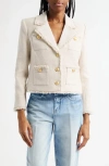 L'agence Sylvia Metallic Blazer In White