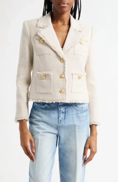 L'agence Sylvia Metallic Blazer In White