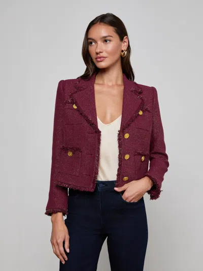 L'agence Sylvia Tweed Jacket In Purple