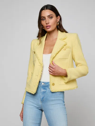 L'agence Sylvia Collared Jacket In Yellow