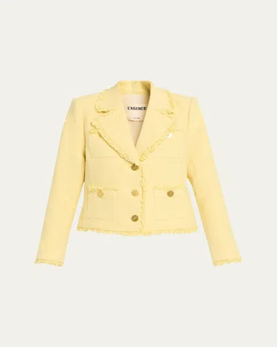 L'agence Sylvia Tweed Jacket In Yellow