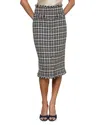 L'agence Tai Button Front Midi Skirt In Multi