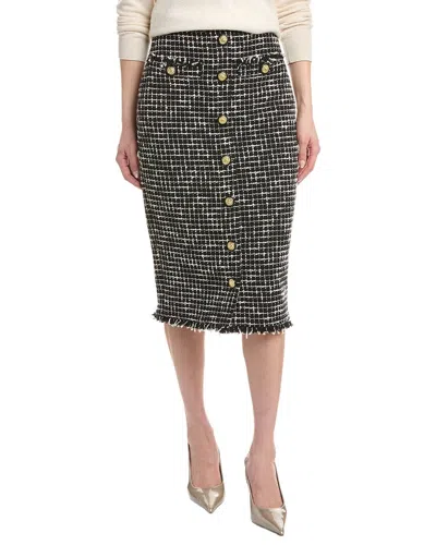 L'agence Tai Snap Front Midi Skirt In Black