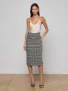 L'agence Tai Tweed Midi Skirt In White