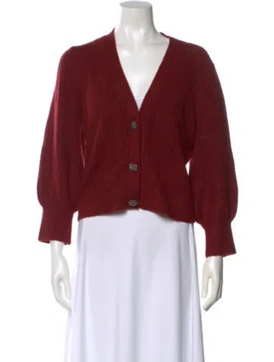 Pre-owned L'agence Talulla V-neck Sweater In Red