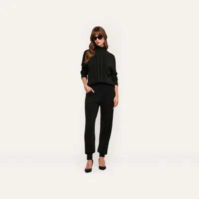 L'agence Tamaris Cable Knit Pant In Black