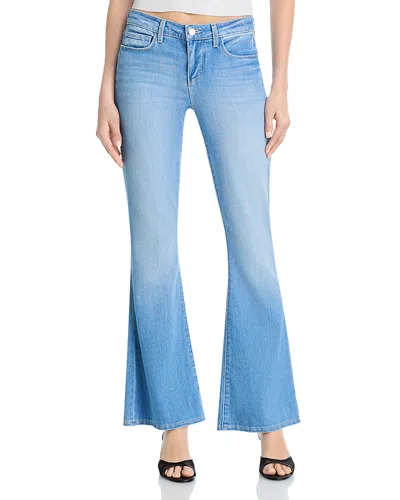 L'agence Taney Low Rise Sneaker Flare Jeans In Pacific In Blue