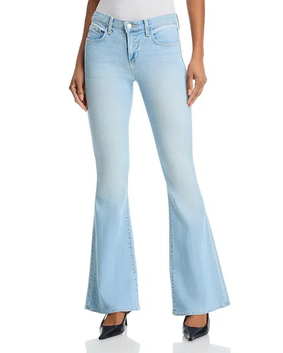 L'agence Taney Low Rise Sneaker Flared Jeans In Normandie In Blue