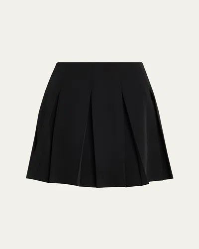 L'agence Tania Pleated Mini Skirt In Black