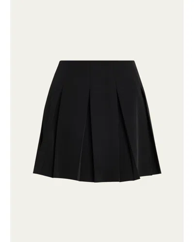 L'agence Tania Pleated Mini Skirt In Black