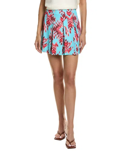 L'agence Tania Pleated Mini Skirt In Blue