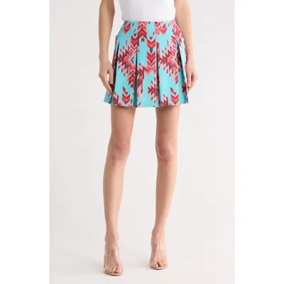 L'agence Tania Pleated Mini Skirt In Blue