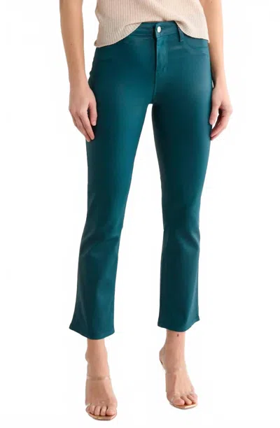 L'agence Tati Coated Crop Micro Boot Jean In Deep Teal In Blue