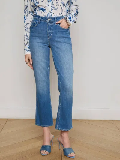 L'agence Tati Cropped Micro Boot Jeans In Rosales In Blue
