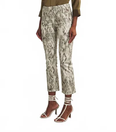 L'agence Tati High Rise Crop Micro Boot Pants In Tan Snake In Multi