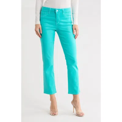 L'agence Tati High Waist Coated Crop Micro Bootcut Jeans In Blue