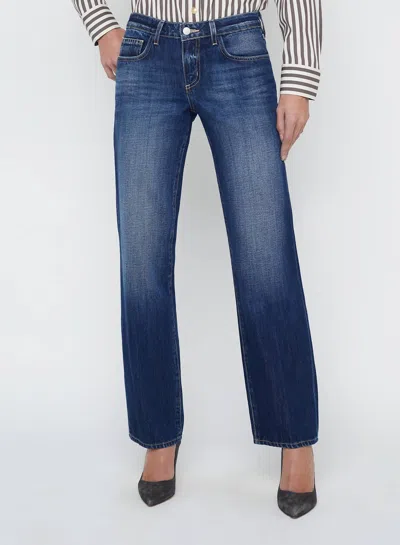 L'agence Tatum Low-rise Stovepipe Jean In Trenton In Blue