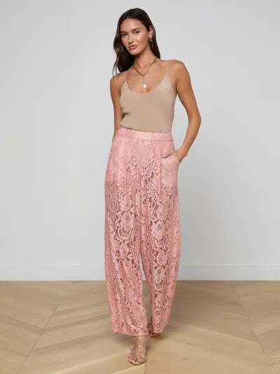 L'agence Tavia Lace Pull On Pants In Pink