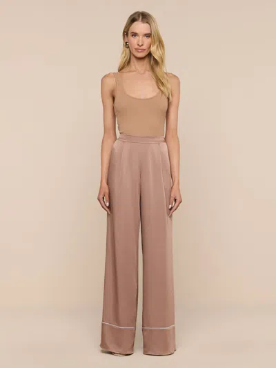 L'agence Tavia Satin Trouser In Brown