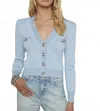 L'agence Taya Cardigan In Blue Fog Lurex In Blue