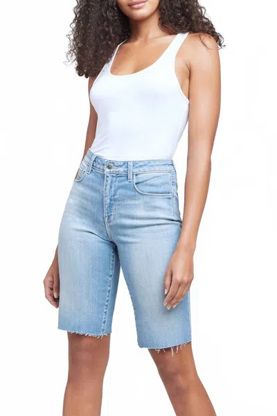 L'agence Taylor High Rise Denim Short In Ashford In Blue