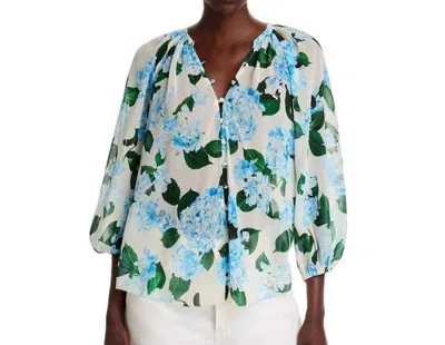 L'agence Teagan Dolman Sleeve Blouse In Hydrangea In Blue