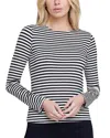 L'agence Tess Striped Long-sleeve Top In Black