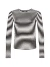 L'agence Tess Striped Long-sleeve Top In Black