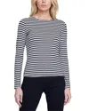 L'agence Tess Striped Long-sleeve Top In Black