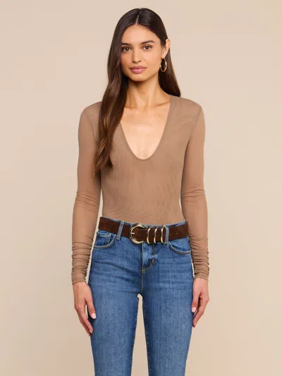 L'agence Thalassa High-leg Bodysuit In Brown