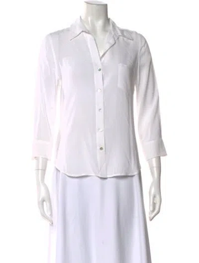 Pre-owned L'agence Three-quarter Sleeve Blouse In White