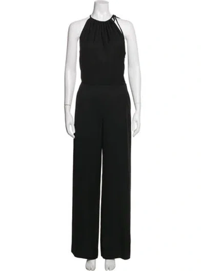 Pre-owned L'agence Tie Neck Jumpsuit In Black
