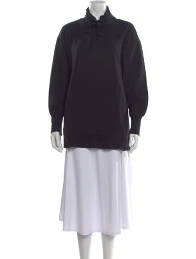 Pre-owned L'agence Tie Neck Long Sleeve Sweatshirt In Black