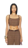L'agence Tiffany Corset Top In Brown