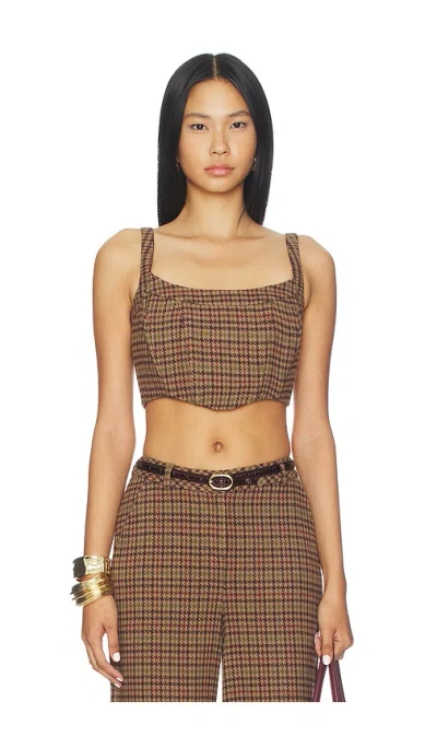L'agence Tiffany Corset Top In Brown