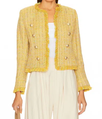 L'agence Tinlee Tweed Blazer In Yellow Multi Tweed In Gold